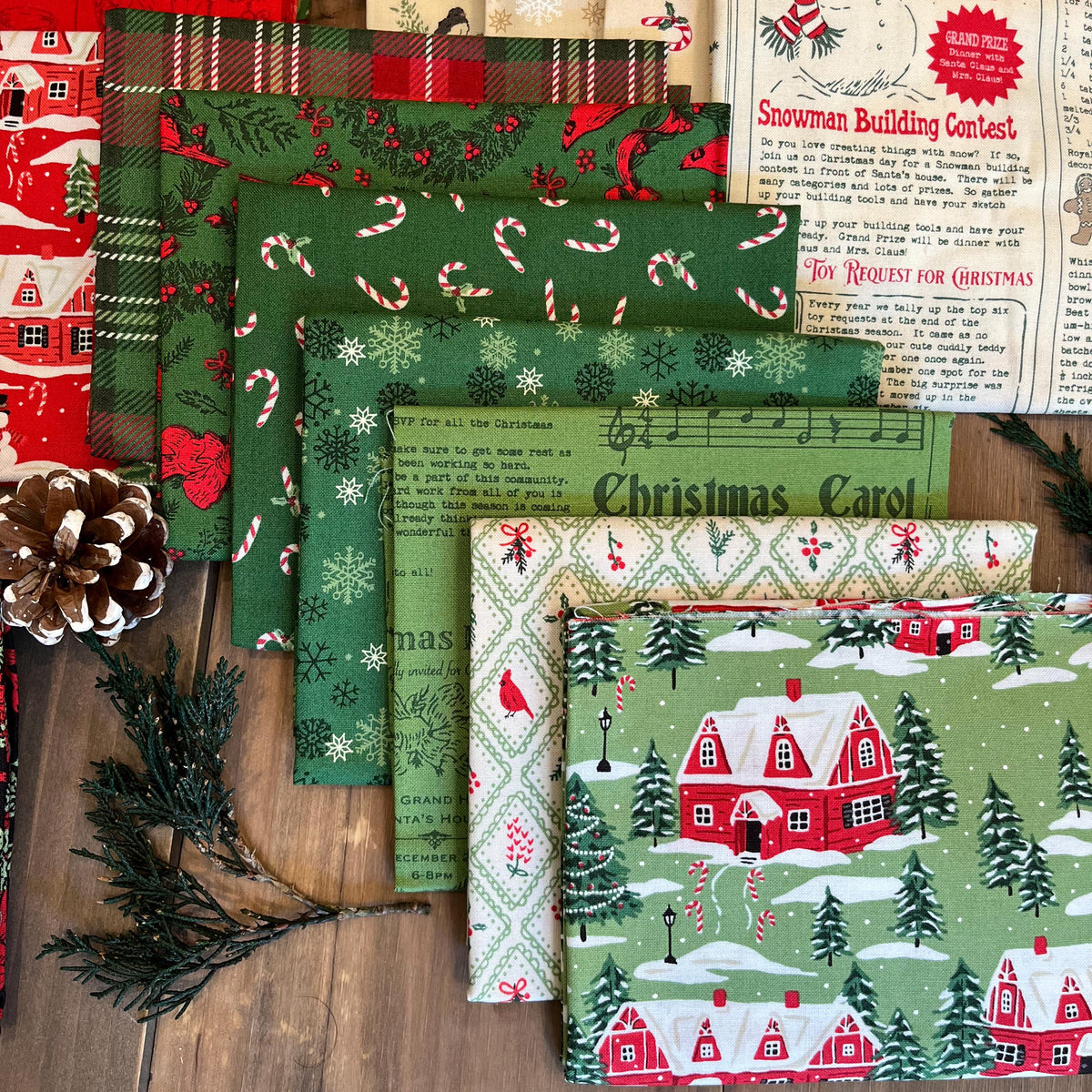 Holiday Cheer North Pole Newsprint Natural Cream Vintage Christmas Fabric by Stacy Iest Hsu for Moda Cotton Quilting Fabric by the Yard