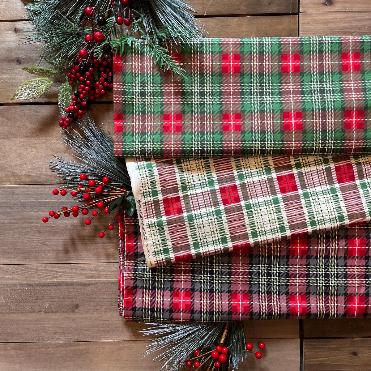 Holiday Cheer Candy Canes Natural Cream Vintage Christmas Fabric by Stacy Iest Hsu for Moda Cotton Quilting Fabric by the Yard