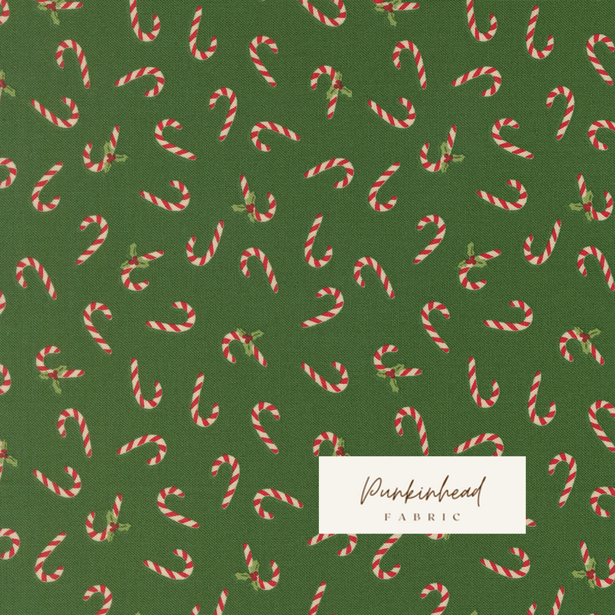 Holiday Cheer Candy Canes Evergreen Vintage Christmas Fabric by Stacy Iest Hsu for Moda Cotton Quilting Fabric by the Yard
