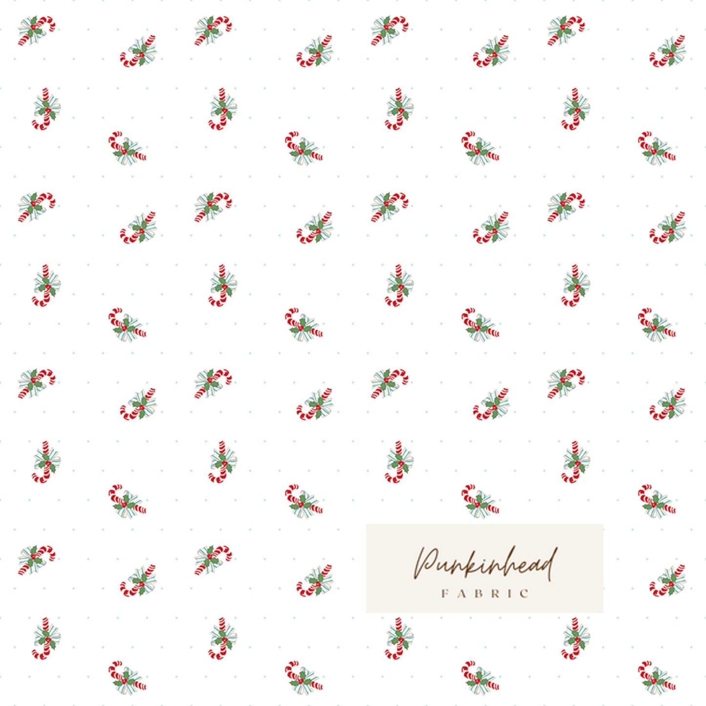 Claus & Co Retro Vintage Christmas Fabric Candy Canes White by Melissa Mortenson for Riley Blake Cotton Quilting Fabric Yard