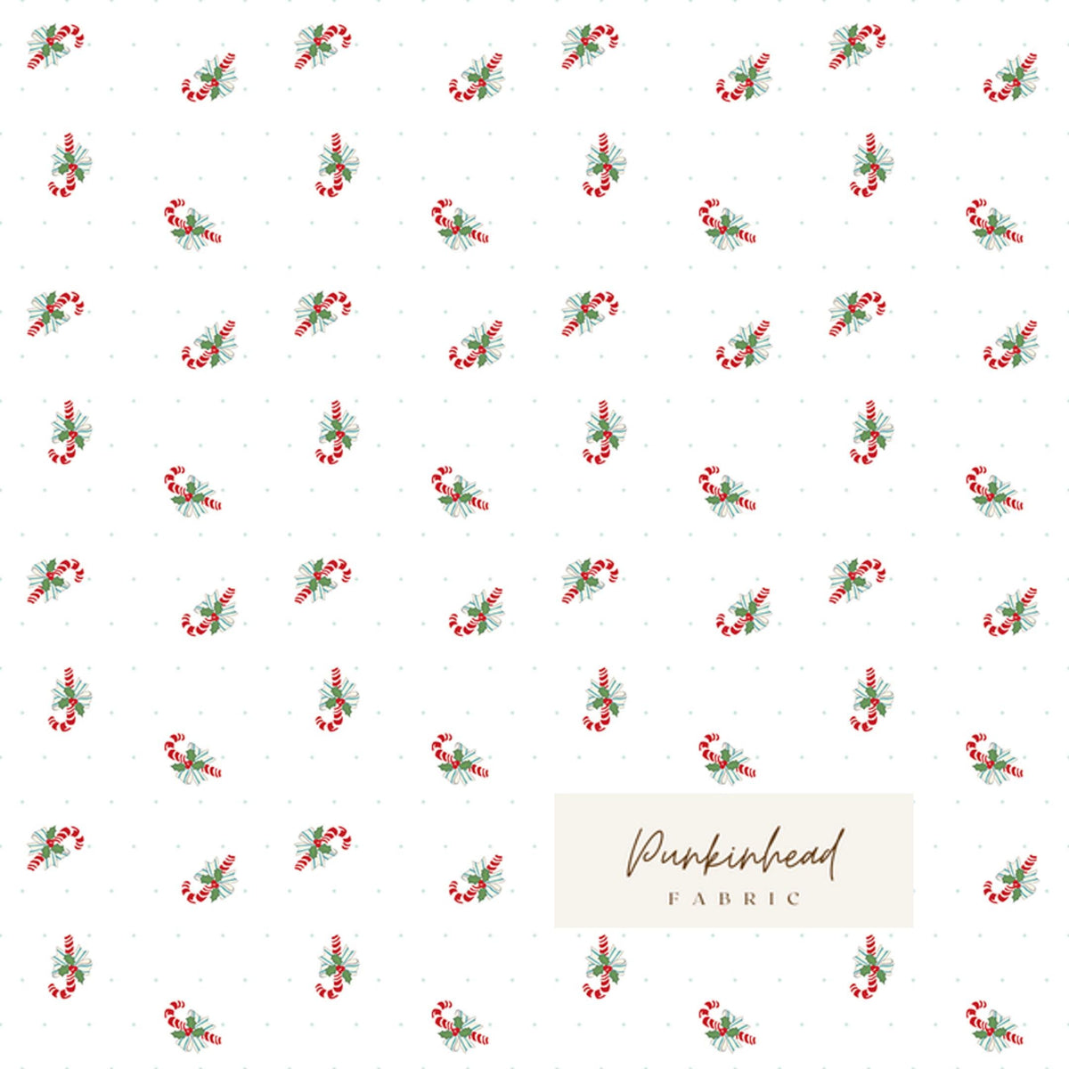 Claus & Co Retro Vintage Christmas Fabric Candy Canes White by Melissa Mortenson for Riley Blake Cotton Quilting Fabric Yard