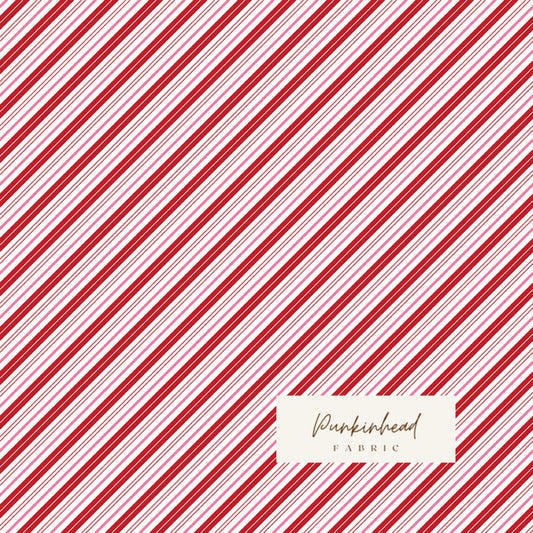 Claus & Co Retro Vintage Christmas Fabric Candy Cane Stripe Red White by Melissa Mortenson for Riley Blake Cotton Quilting Fabric Yard