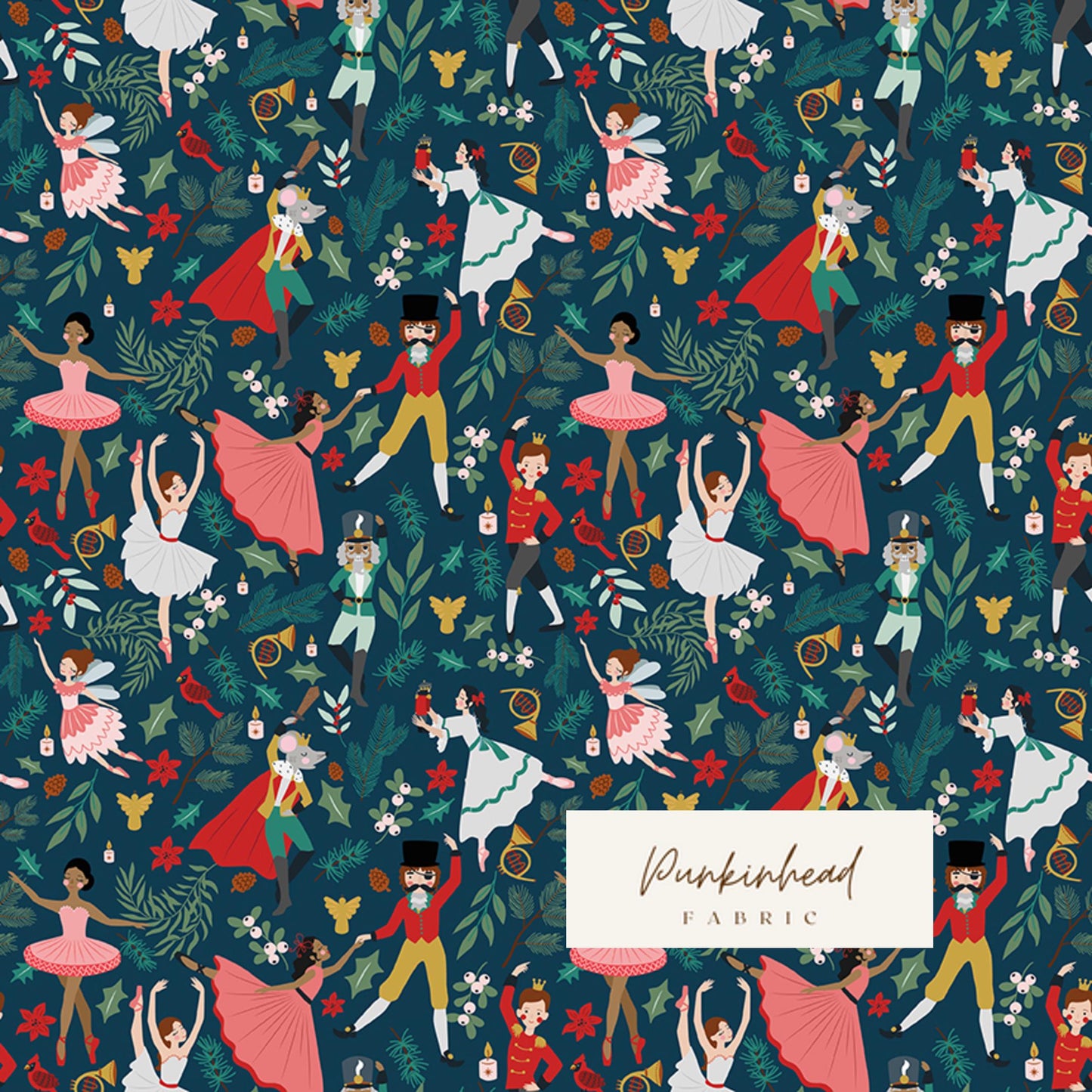 Nutcracker Tradition Christmas Storybook Midnight Blue by Jennifer Long Sew a Story for Riley Blake Cotton Quilting Fabric Yard