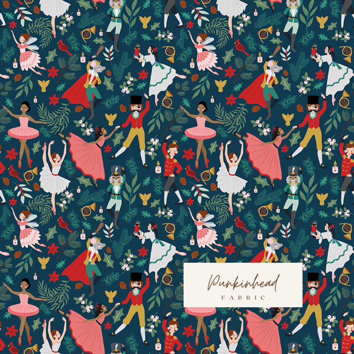 Nutcracker Tradition Christmas Storybook Midnight Blue by Jennifer Long Sew a Story for Riley Blake Cotton Quilting Fabric Yard