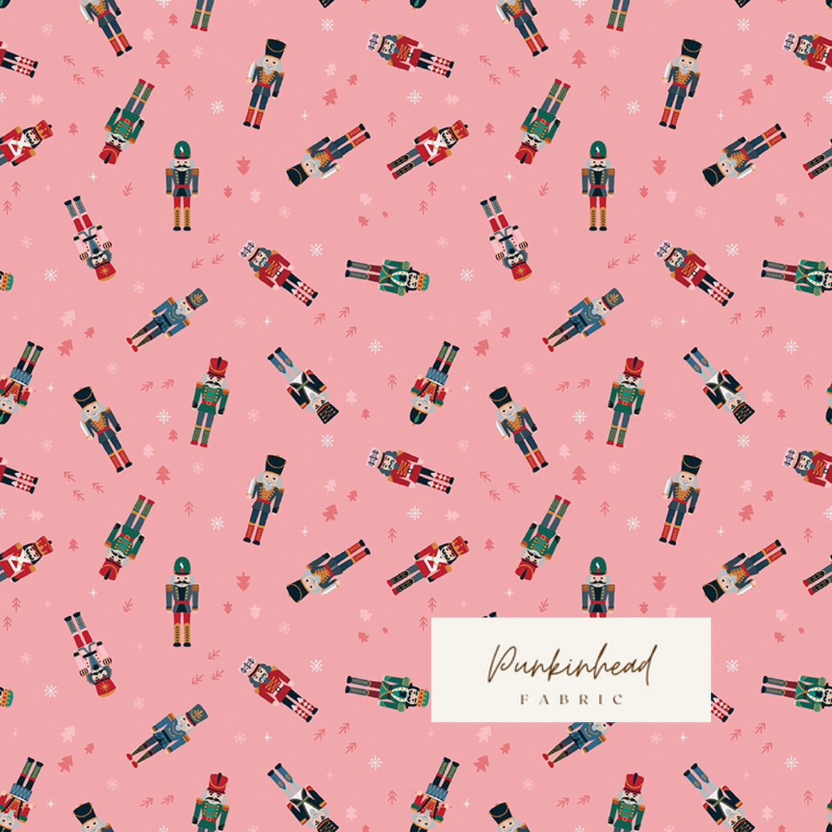 Nutcracker Tradition Christmas Nutcracker Sugar Pink Fabric by Jennifer Long Sew a Story for Riley Blake Cotton Quilting Fabric by the Yard