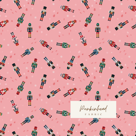 Nutcracker Tradition Christmas Nutcracker Sugar Pink Fabric by Jennifer Long Sew a Story for Riley Blake Cotton Quilting Fabric by the Yard