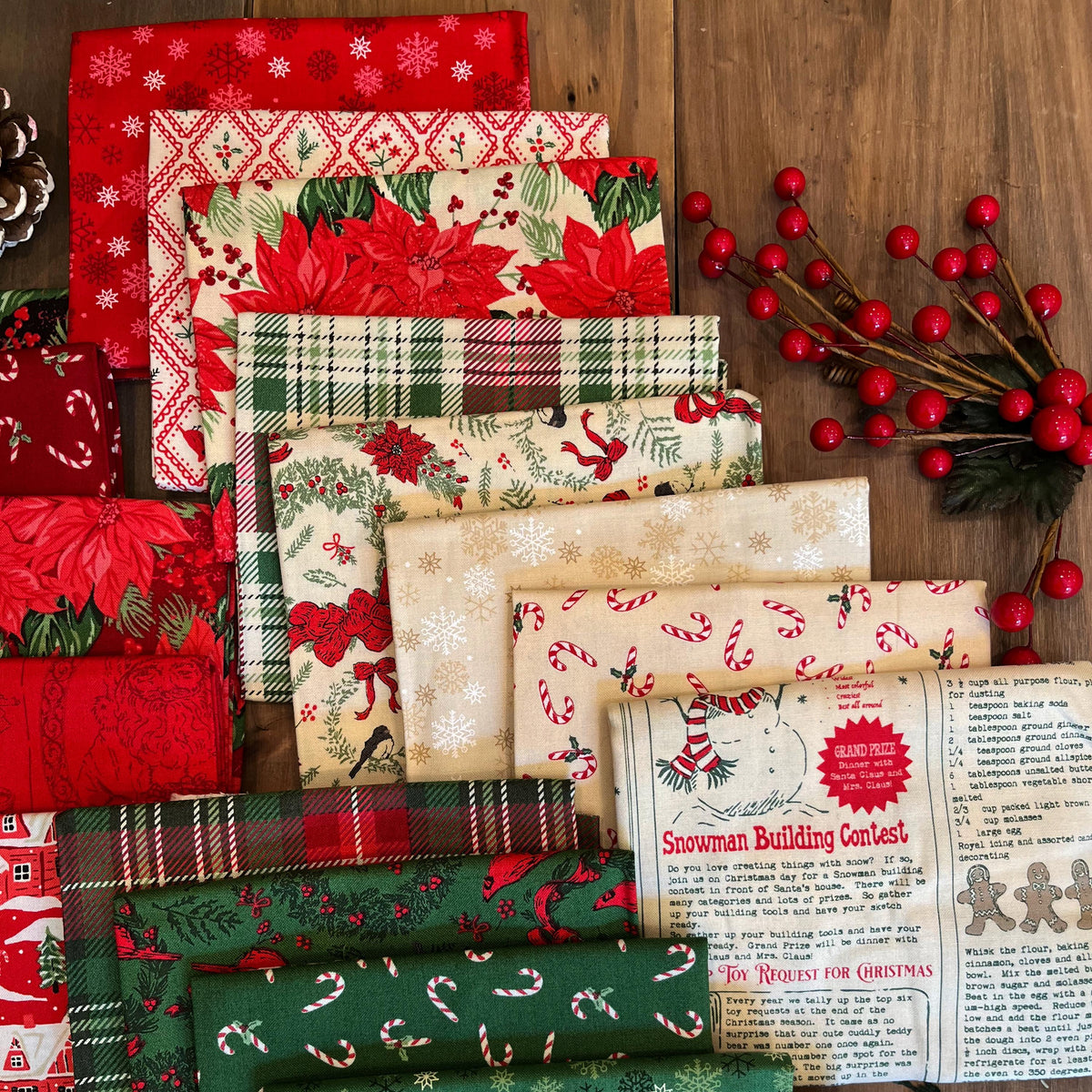 Holiday Cheer North Pole Newsprint Natural Midnight Vintage Christmas Fabric by Stacy Iest Hsu for Moda Cotton Quilting Fabric by the Yard