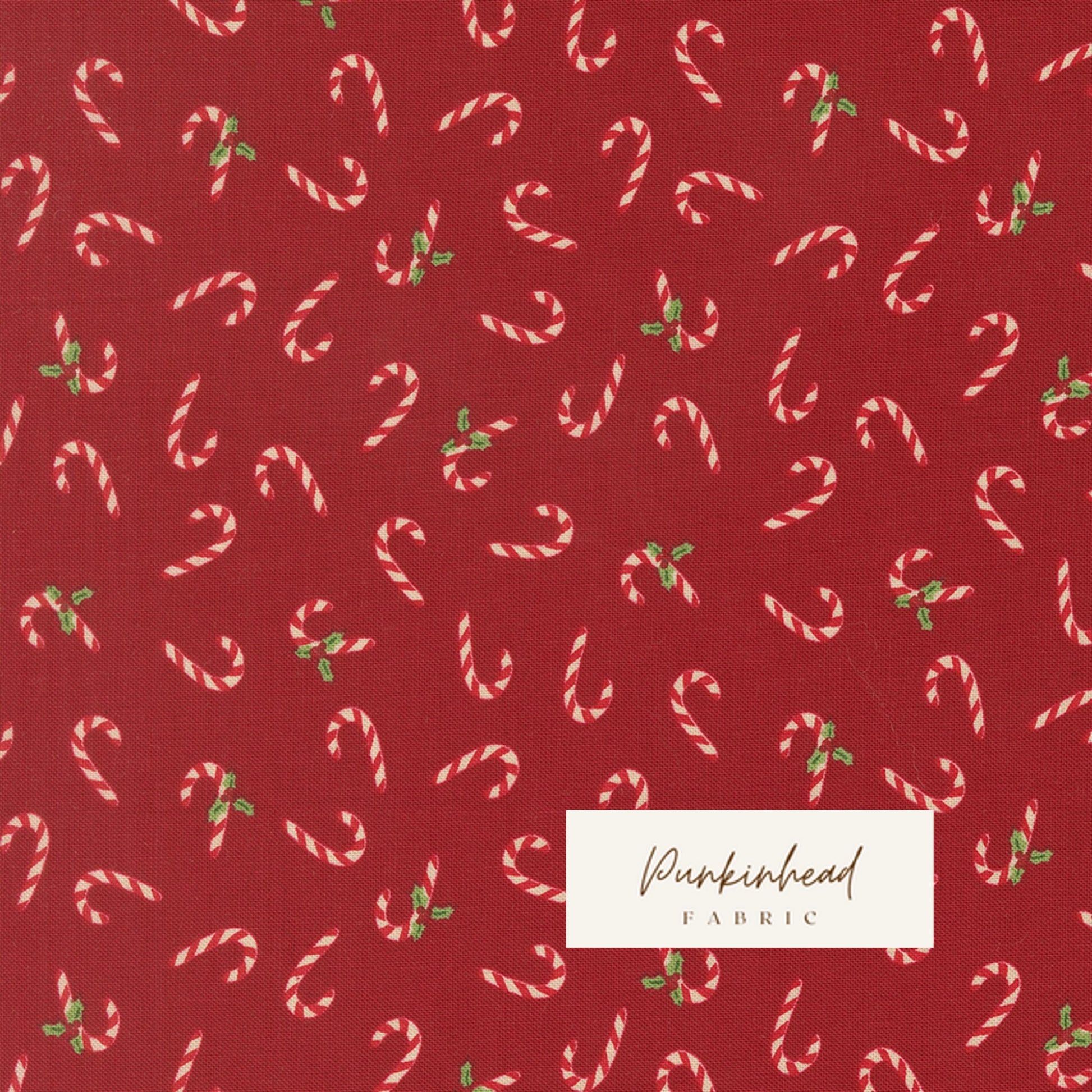 Holiday Cheer Candy Canes Cardinal Red Vintage Christmas Fabric by Stacy Iest Hsu for Moda Cotton Quilting Fabric by the Yard