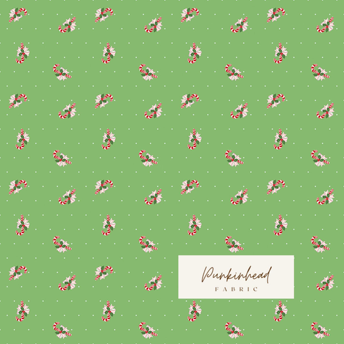 Claus & Co Retro Vintage Christmas Fabric Candy Canes Green by Melissa Mortenson for Riley Blake Cotton Quilting Fabric Yard