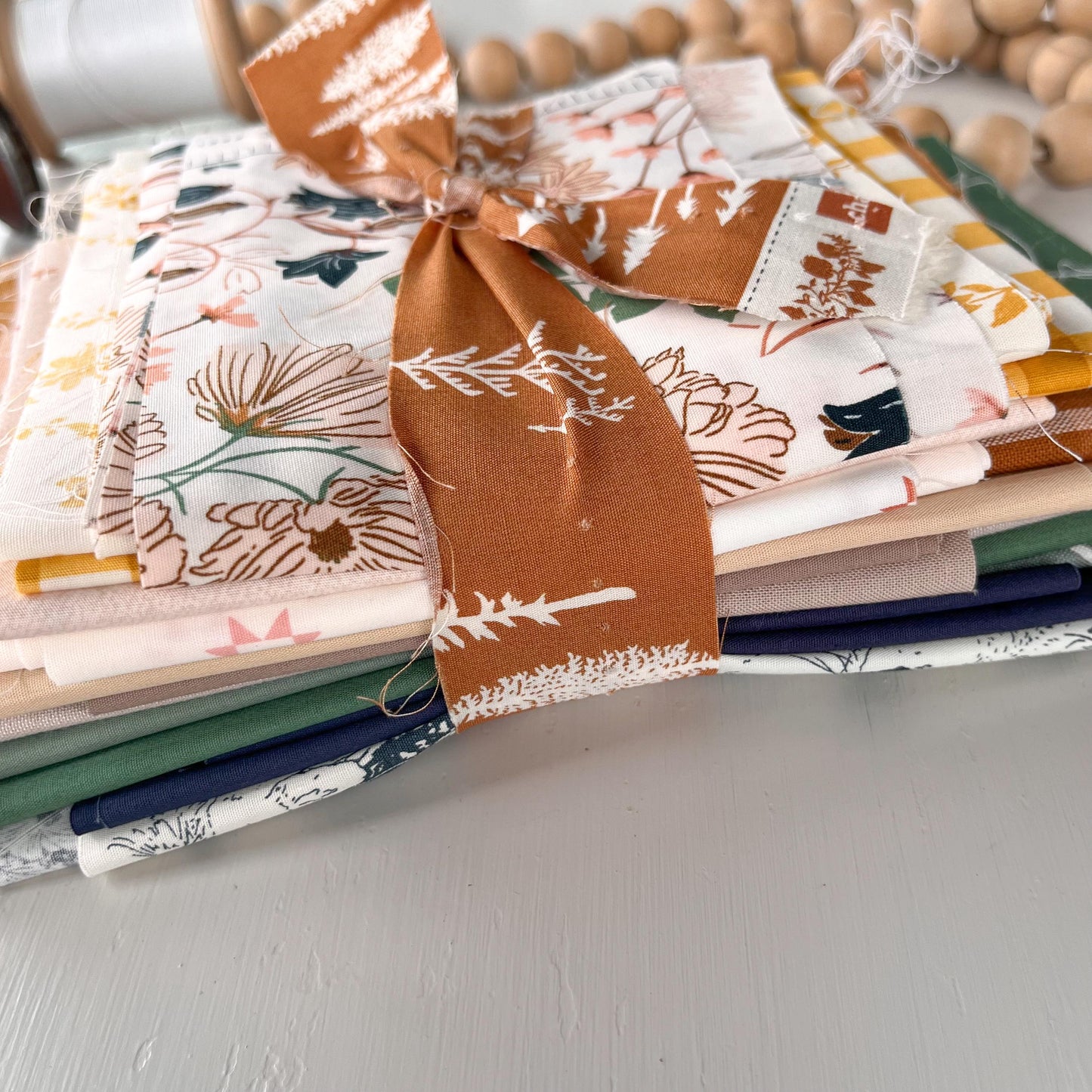 Low Volume Neutral Muted Boho Scrap Cotton Fabric Bundle End of Bolt Cotton Quilt Fabric Fabric Bundle by the pound