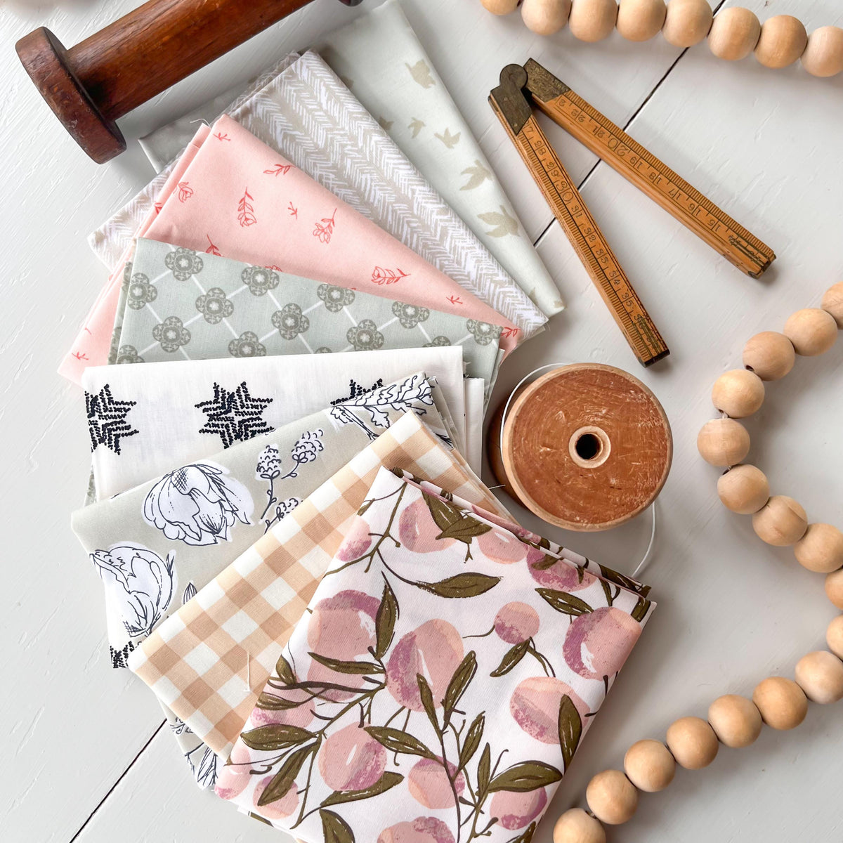 Mini Fat Quarter Bundle Neutral Floral Nature fabrics by Art Gallery Fabrics Cotton Quilting Fabric
