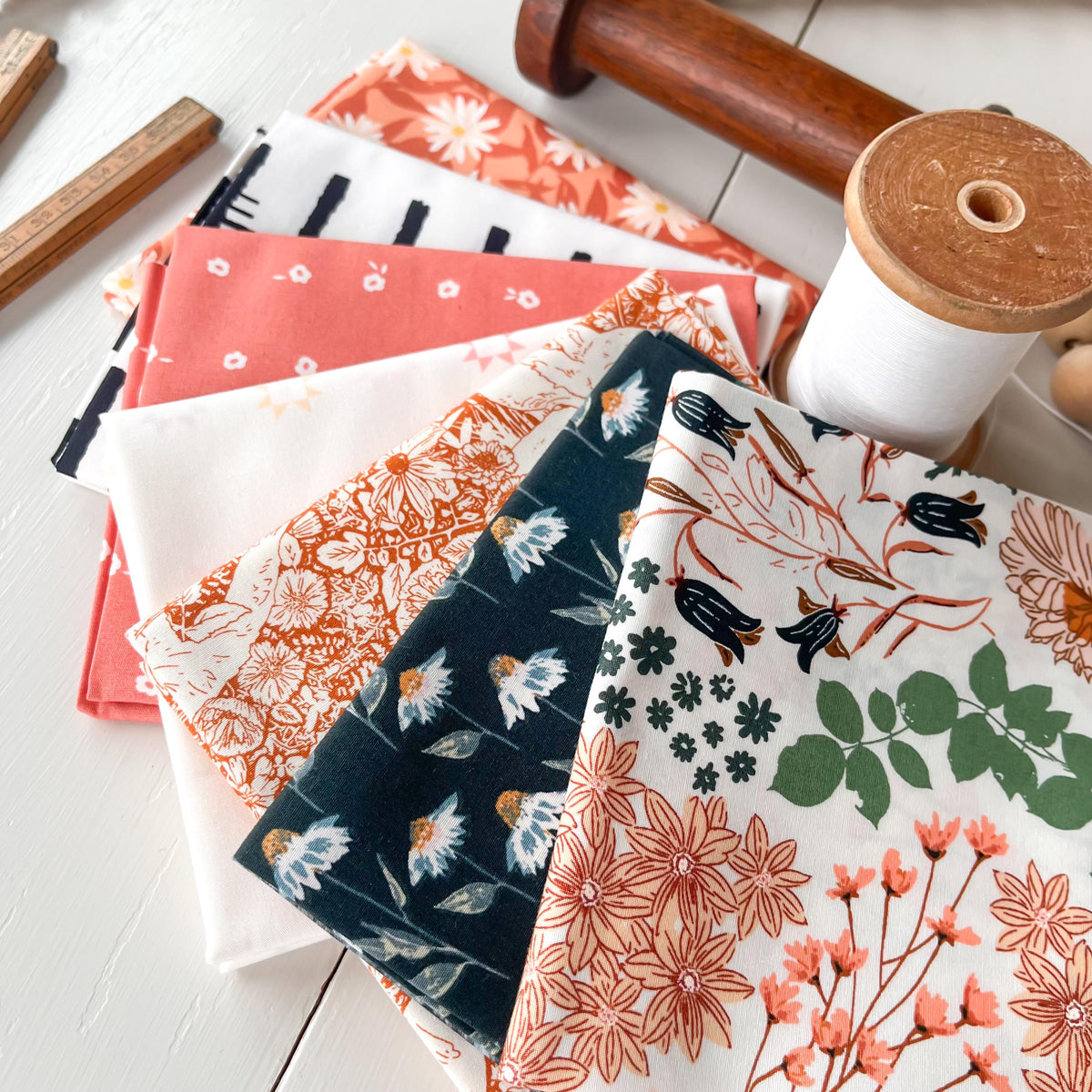 Mini Fat Quarter Bundle Neutral Floral Nature fabrics by Art Gallery Fabrics Cotton Quilting Fabric
