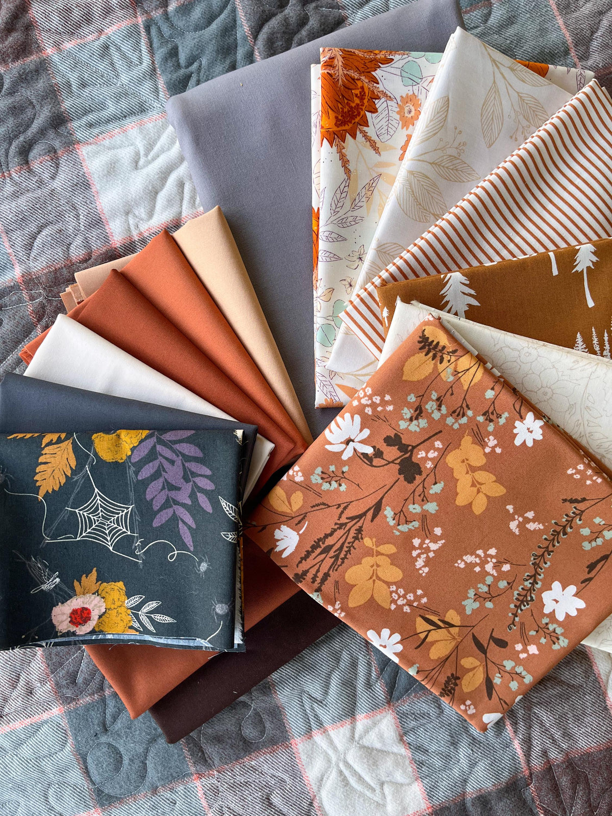 Patchy Pumpkin Farm Quilt Kit by White Plains Quilts Fall Halloween Quilting Fabric by the Yard, Cotton Fabric, PATTERN NOT INCLUDED
