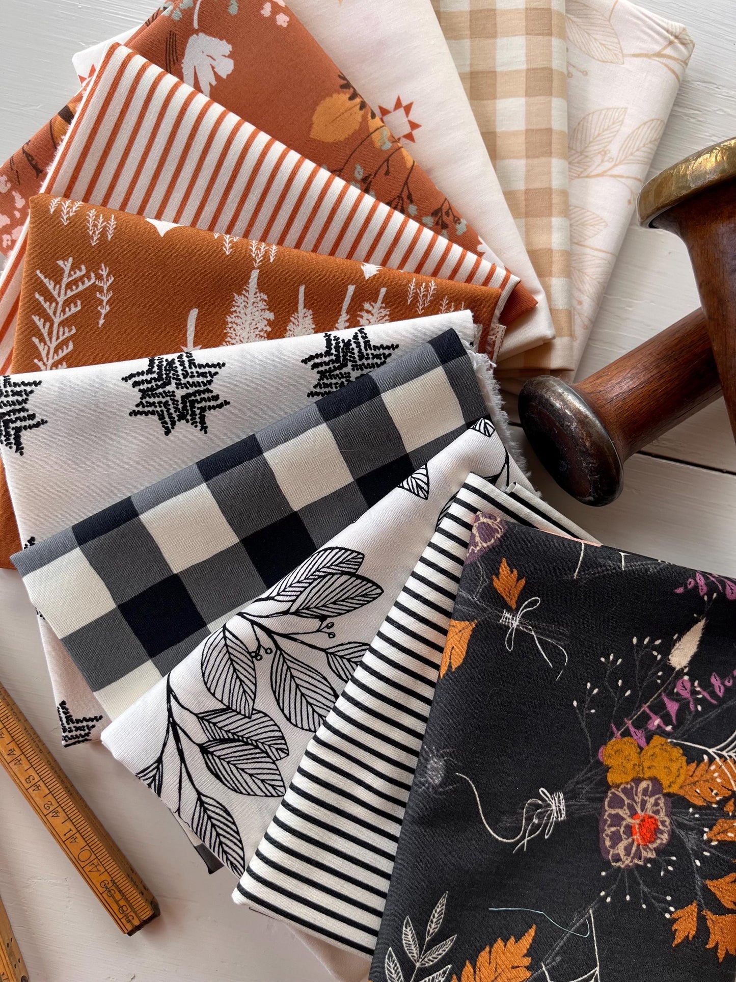 Fall-o-ween Fat Quarter Bundle Cotton Quilting Fabric by Art Gallery Fabrics Fall Halloween Fabric Bundle