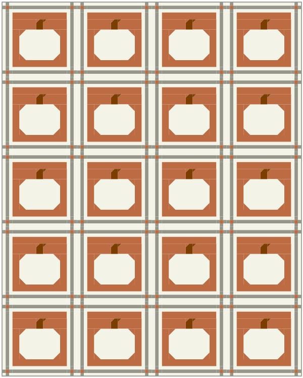 Plaid Patch Quilt Pattern by Punkinhead Fabric - Pumpkin Plaid Fall Autumn Halloween Quilt PDF Pattern Beginner Friendly
