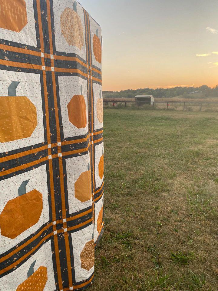 Plaid Patch Quilt Pattern by Punkinhead Fabric - Pumpkin Plaid Fall Autumn Halloween Quilt PDF Pattern Beginner Friendly