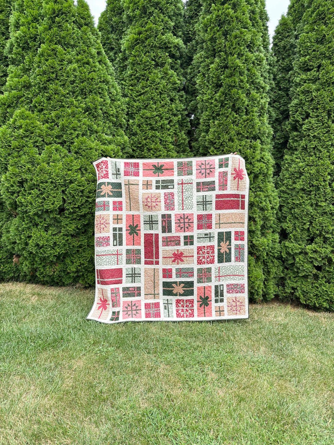 Wrapped Christmas Quilt Kit by Kiley's Quilt Room - Art Gallery Fabrics Pure Solids Christmas Gift Holiday Quilt Kit