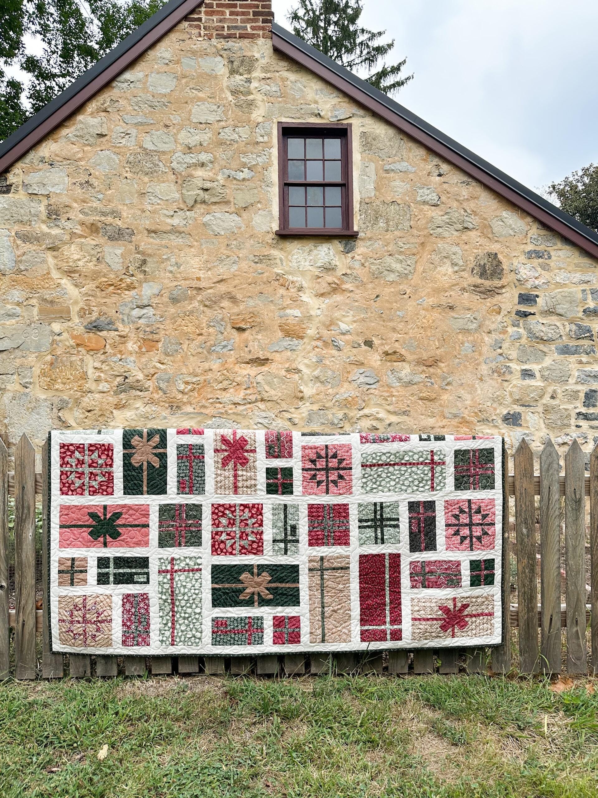 Wrapped Christmas Quilt Kit by Kiley's Quilt Room - Art Gallery Fabrics Pure Solids Christmas Gift Holiday Quilt Kit