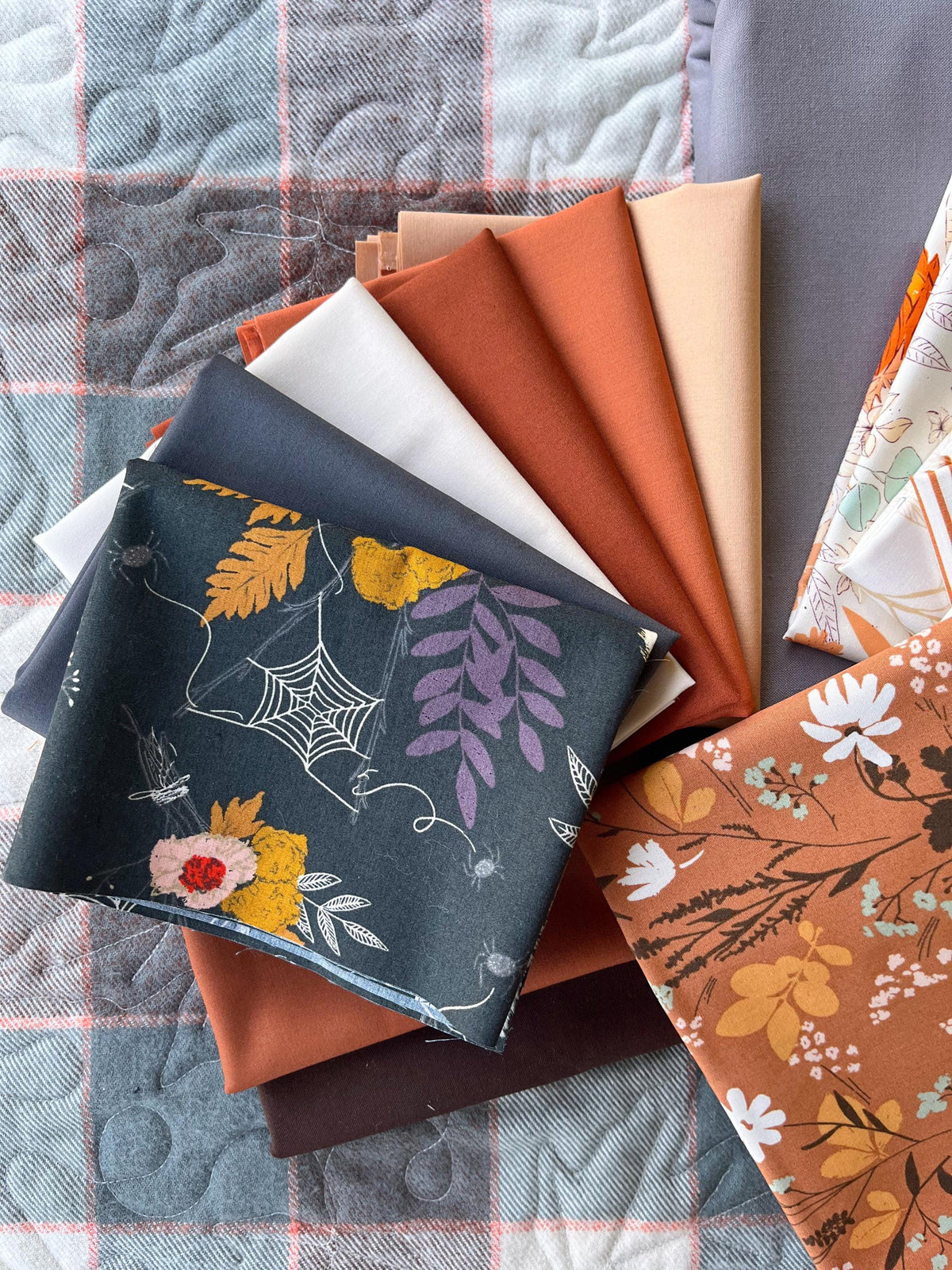 Patchy Pumpkin Farm Quilt Kit by White Plains Quilts Fall Halloween Quilting Fabric by the Yard, Cotton Fabric, PATTERN NOT INCLUDED