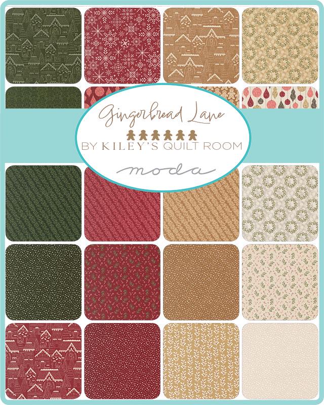 Gingerbread Lane Mini Charm Pack 2.5" squares by Kiley's Quilt Room for Moda Christmas Holiday Quilting Fabric by the Yard 42 Pieces