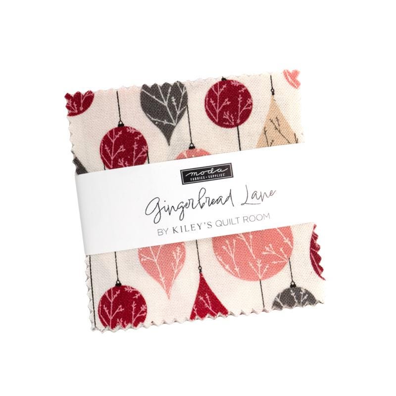 Gingerbread Lane Mini Charm Pack 2.5" squares by Kiley's Quilt Room for Moda Christmas Holiday Quilting Fabric by the Yard 42 Pieces