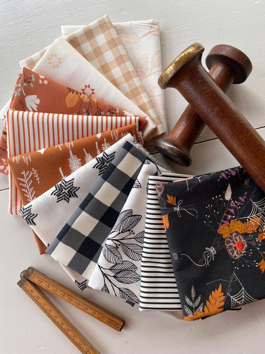 Fall-o-ween Fat Quarter Bundle Cotton Quilting Fabric by Art Gallery Fabrics Fall Halloween Fabric Bundle
