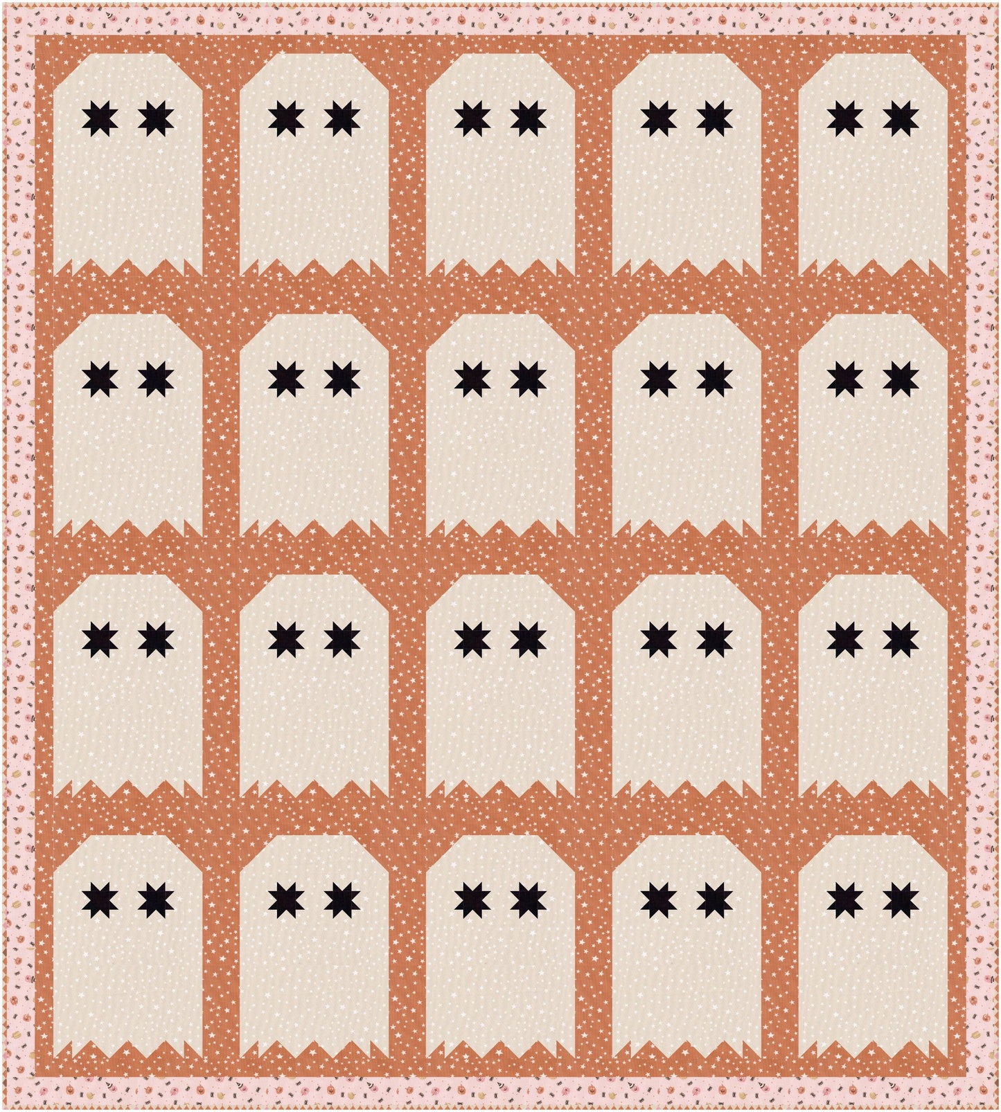 Purrs & Boos Bats and Dots Black White Stars Black Cat Halloween Fall Cotton Quilting Fabric by Elena Amo for Moda