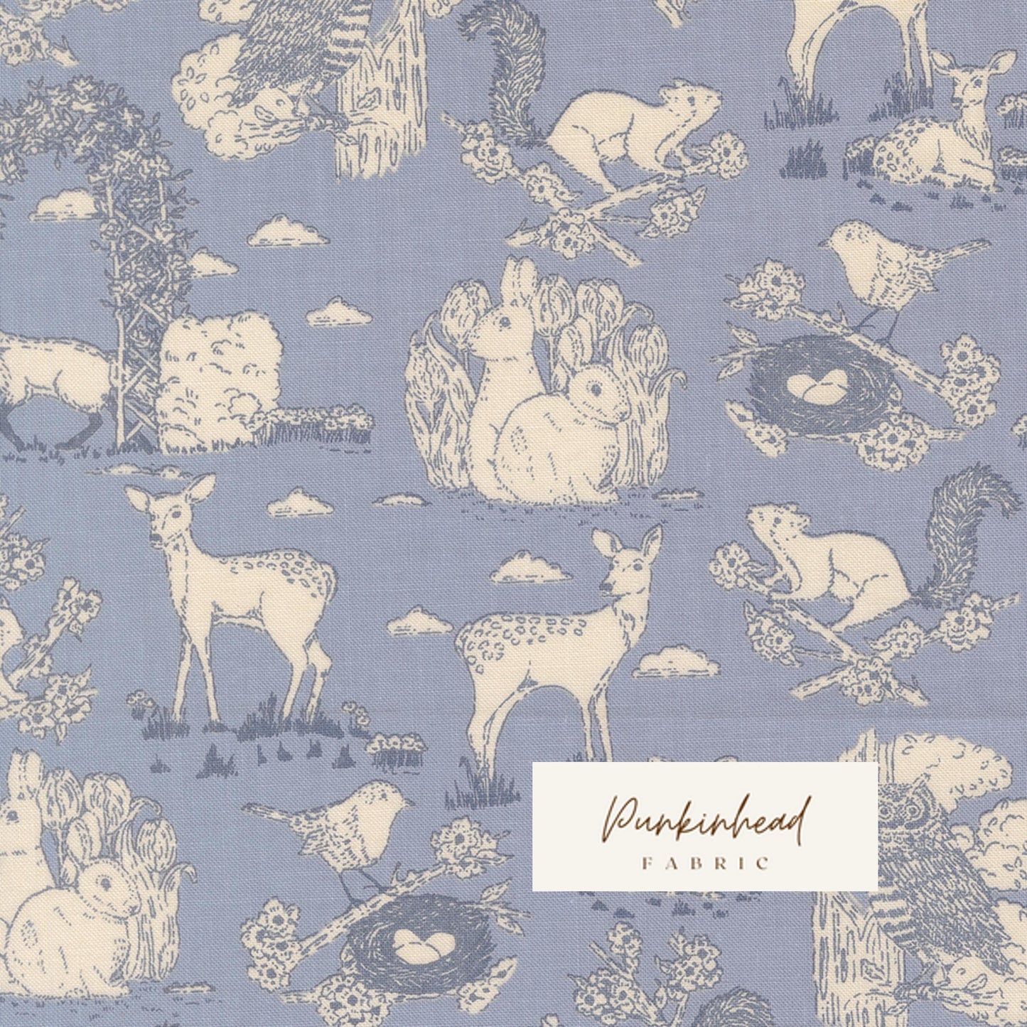 My Secret Garden Garden Toile Dusk Blue by Stacy Iest Hsu for Moda Cotton Quilting Fabric by the Yard