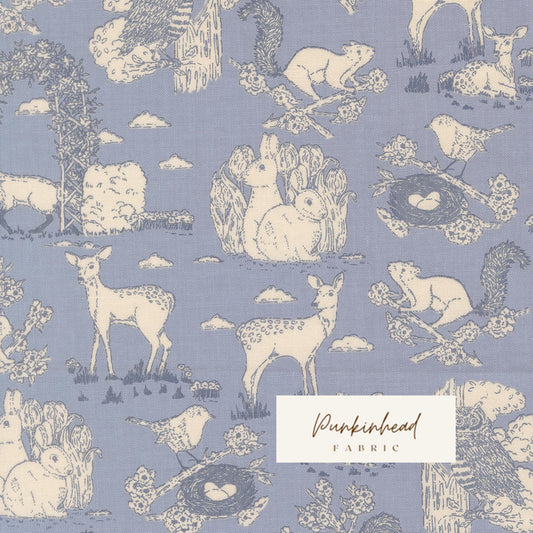 My Secret Garden Garden Toile Dusk Blue by Stacy Iest Hsu for Moda Cotton Quilting Fabric by the Yard