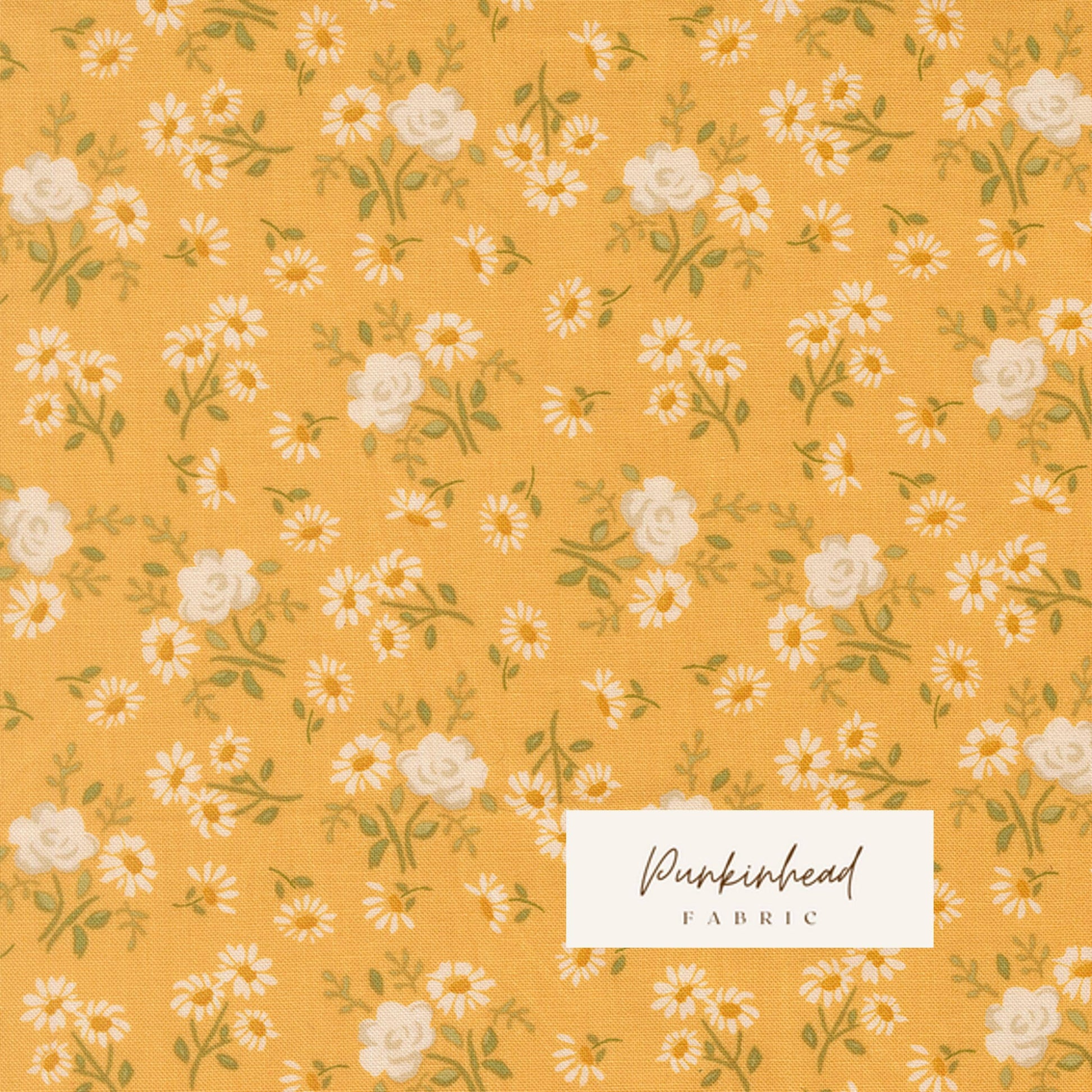 My Secret Garden Rose Garden Small Floral Sunflower Yellow White by Stacy Iest Hsu for Moda Cotton Quilting Fabric by the Yard