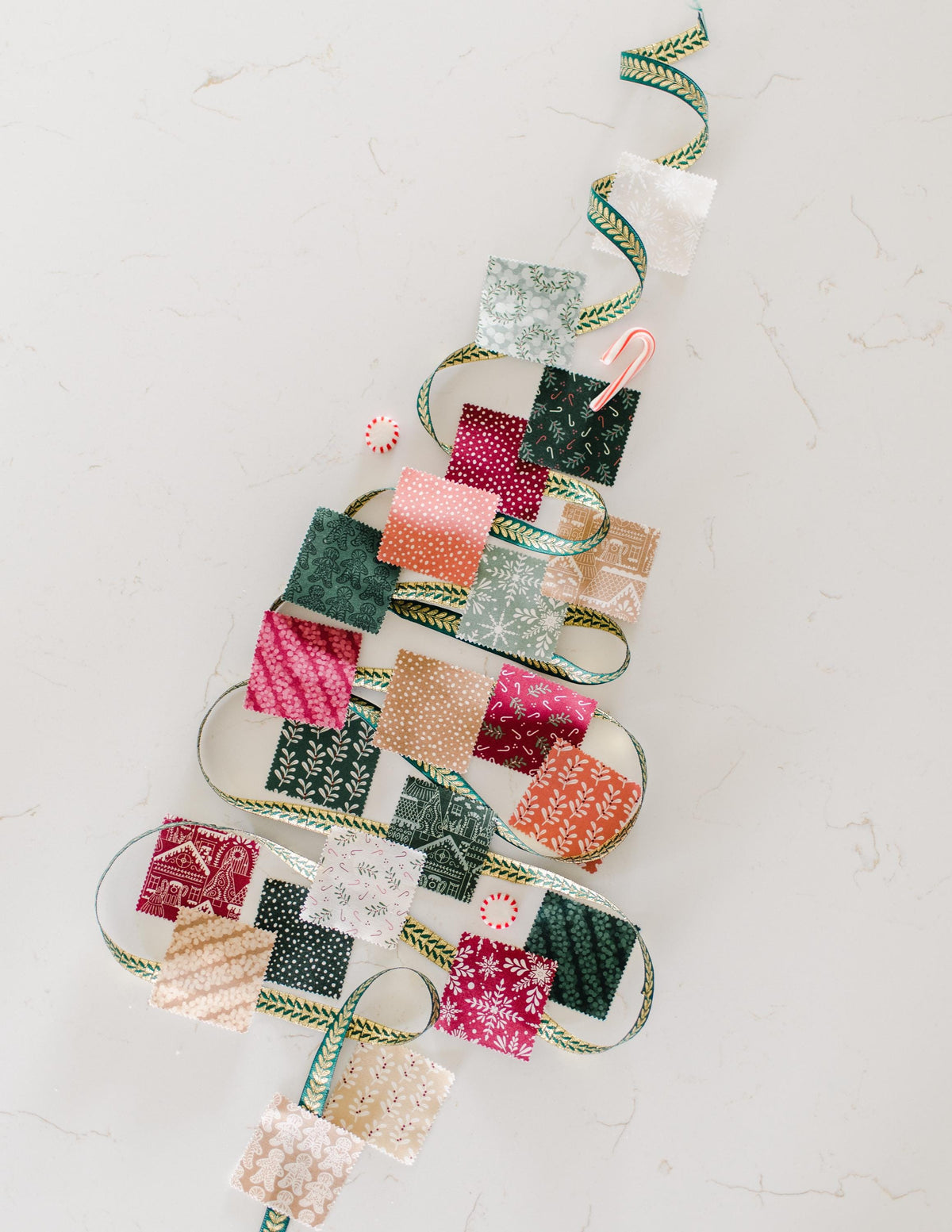 Gingerbread Lane Mini Charm Pack 2.5" squares by Kiley's Quilt Room for Moda Christmas Holiday Quilting Fabric by the Yard 42 Pieces