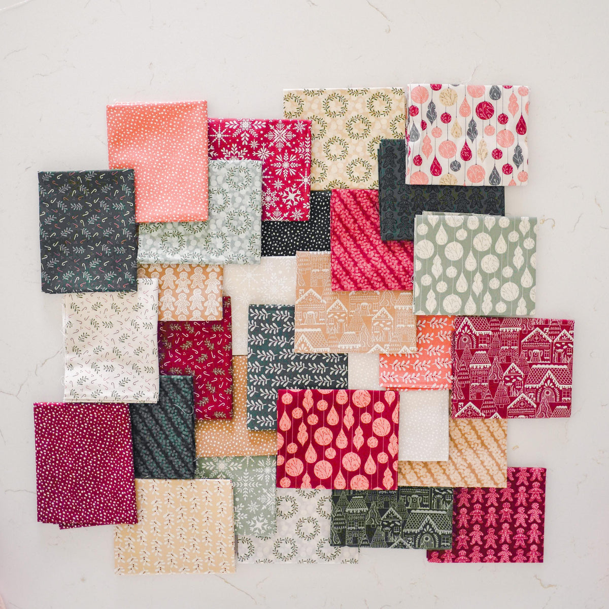 Gingerbread Lane Mini Charm Pack 2.5" squares by Kiley's Quilt Room for Moda Christmas Holiday Quilting Fabric by the Yard 42 Pieces