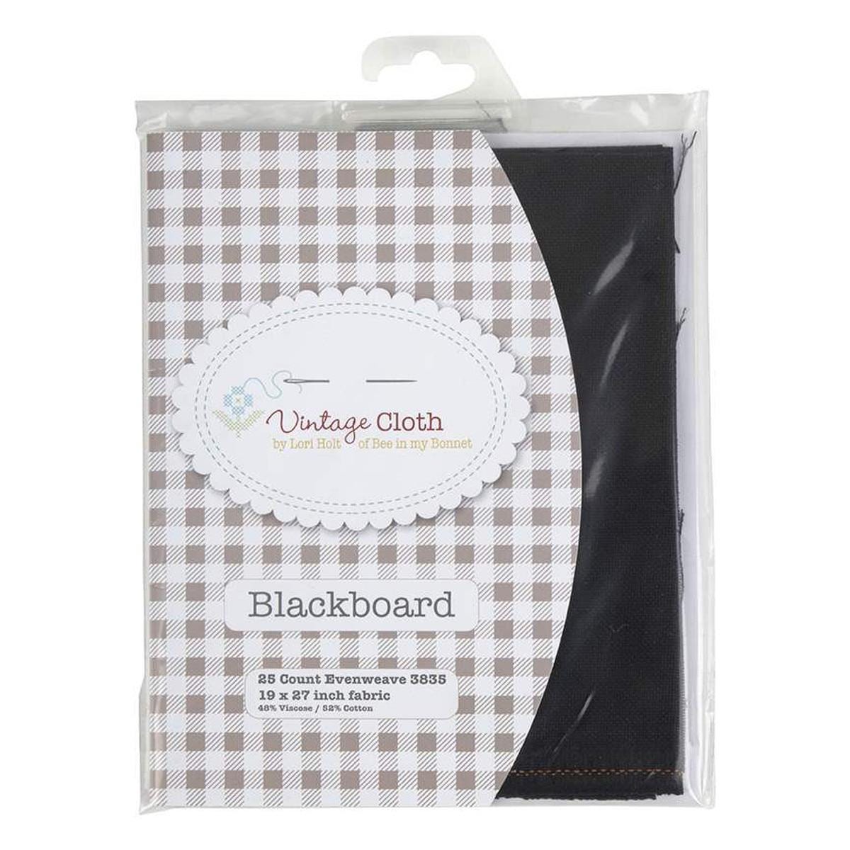 25 Count Zweigart Evenweave Lugana in Blackboard Black by Vintage Cloth Lori Holt for Riley Blake Cotton Linen Cross Stitch Fabric 19 x 27