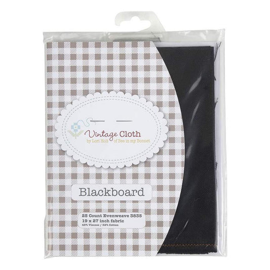 25 Count Zweigart Evenweave Lugana in Blackboard Black by Vintage Cloth Lori Holt for Riley Blake Cotton Linen Cross Stitch Fabric 19 x 27