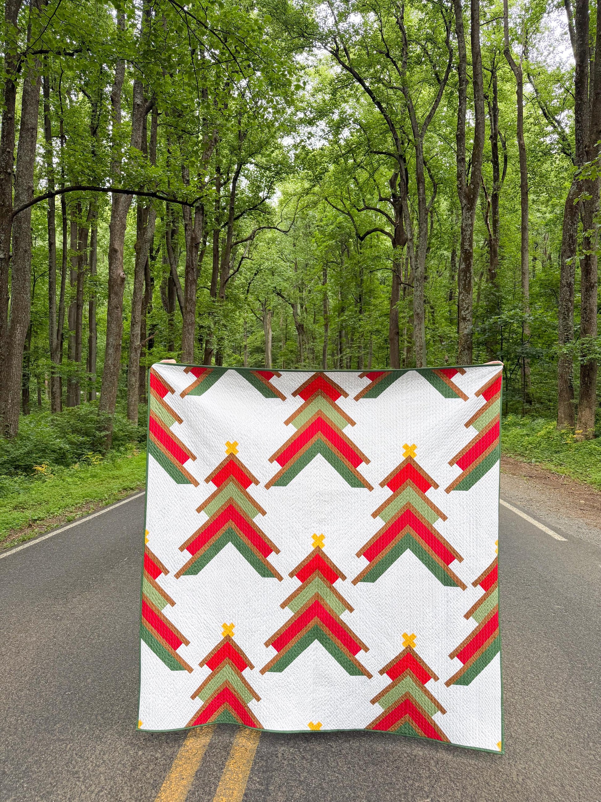 Booked for the Holidays Quilt Kit by Heartlake Quilts Christmas Tree Forest Winter Holiday Scrappy Quilt Kit - PATTERN NOT INCLUDED