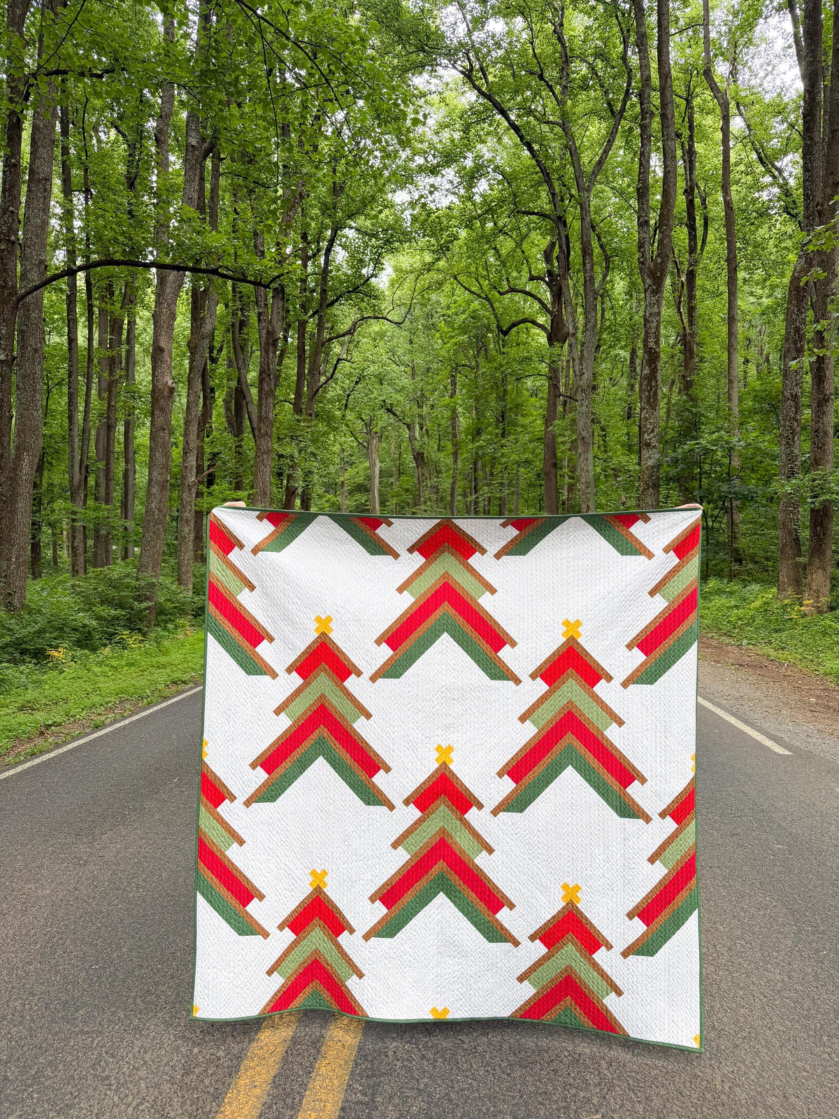 Booked for the Holidays Quilt Kit in Spruce by Heartlake Quilts Christmas Tree Forest Winter Holiday Quilt Kit - PATTERN NOT INCLUDED