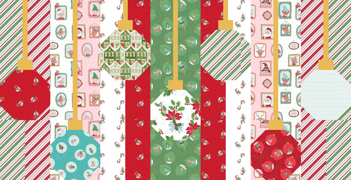Jingle & Shine Table Runner Quilt Kit by Colt and Lamb Christmas Christmas Holiday Scrappy Table Runner Kit - PATTERN NOT INCLUDED