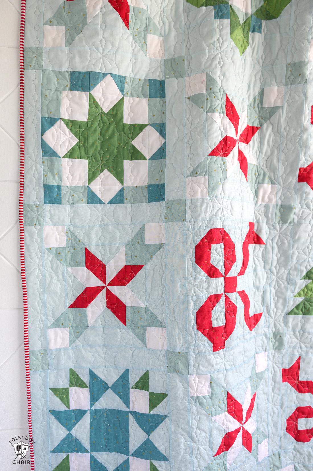 Melissa Mortenson Seasonal Sparkler Quilt Pattern - PAPER Pattern Christmas Tree Wreath Holiday Gift Quilt Pattern