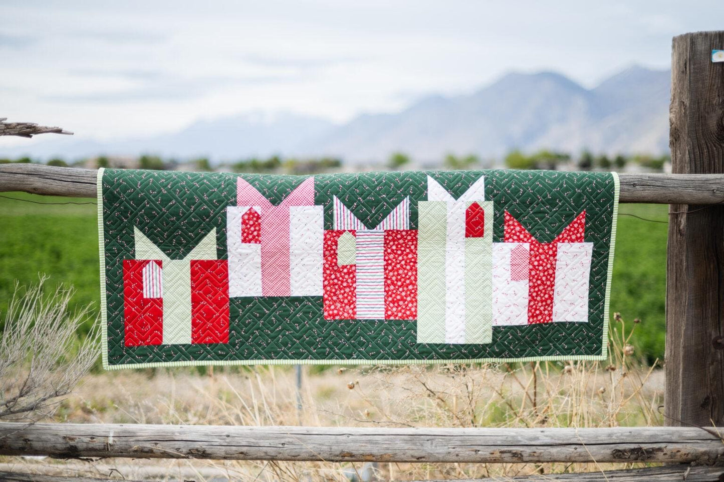 Christmas Red Green White Stripe Holiday Cotton Quilting Fabric by Riley Blake Quilt Fabric by the yard