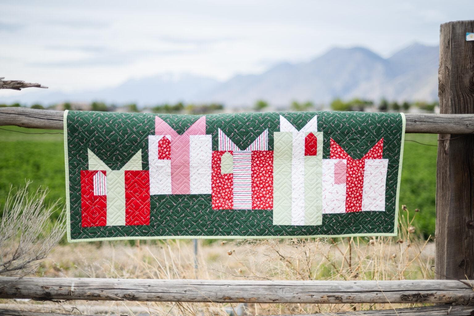 Christmas Red Green White Stripe Holiday Cotton Quilting Fabric by Riley Blake Quilt Fabric by the yard