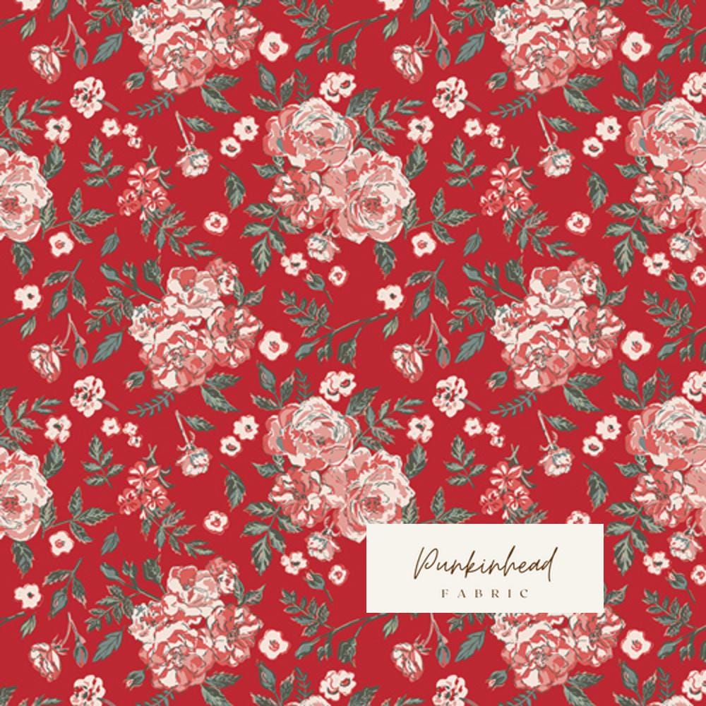 Floribunda from Spruce by Sharon Holland for Art Gallery Fabrics, Floral Christmas Holiday Winter Cotton Quilting Fabric by the Yard