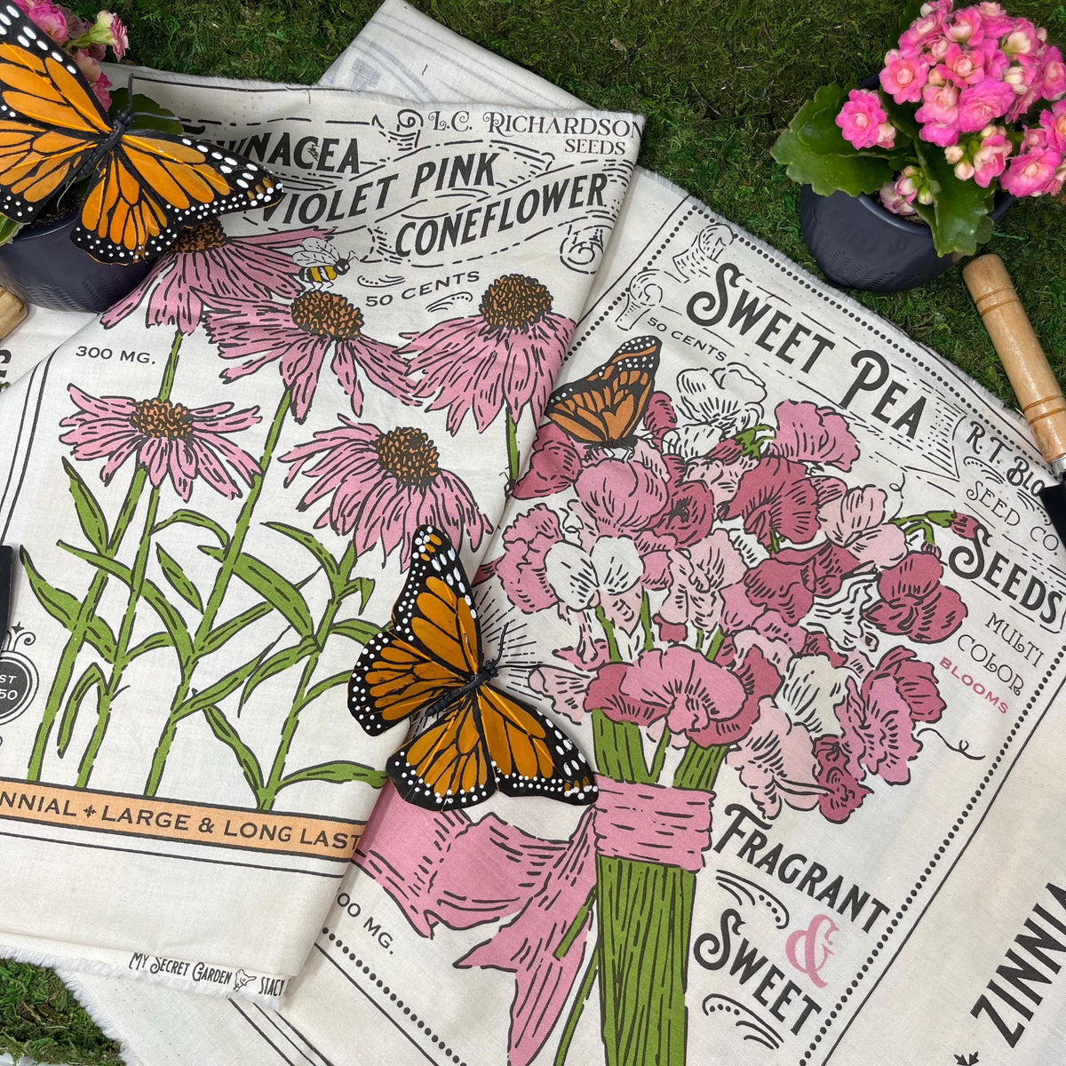 My Secret Garden Garden Toile Dusk Blue by Stacy Iest Hsu for Moda Cotton Quilting Fabric by the Yard