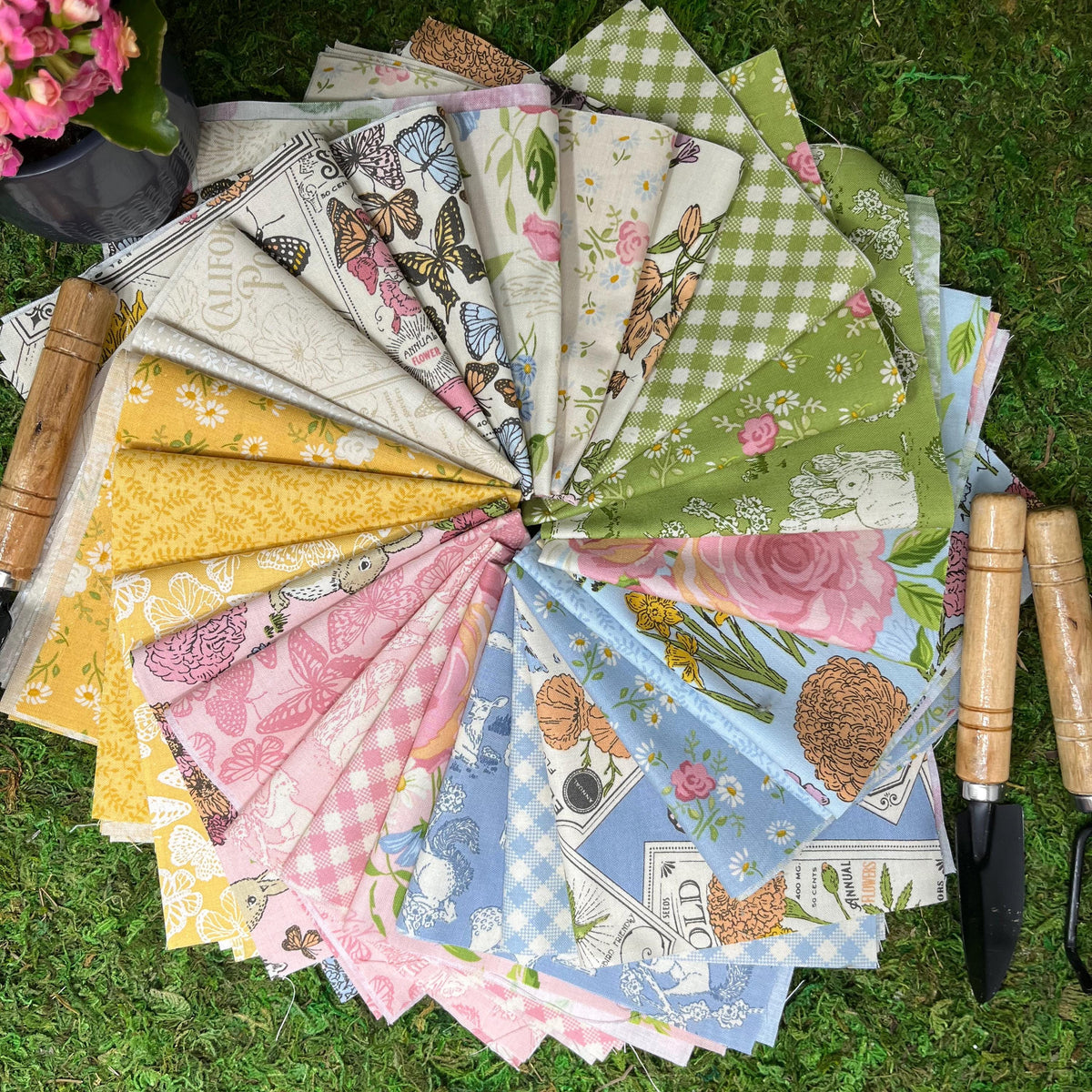 My Secret Garden Rose Garden Small Floral Sunflower Yellow White by Stacy Iest Hsu for Moda Cotton Quilting Fabric by the Yard