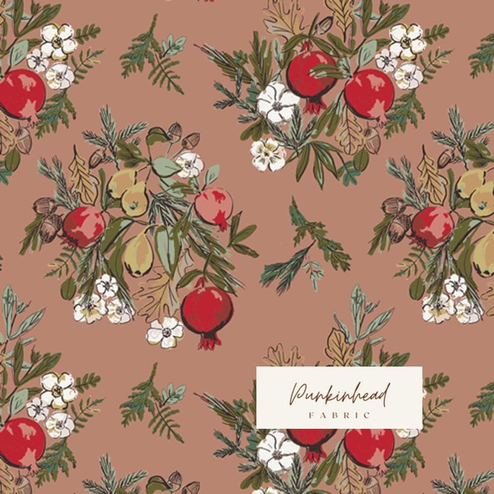 Nature's Gift from Spruce by Sharon Holland for Art Gallery Fabrics, Floral Christmas Holiday Cotton Quilting Fabric by the Yard