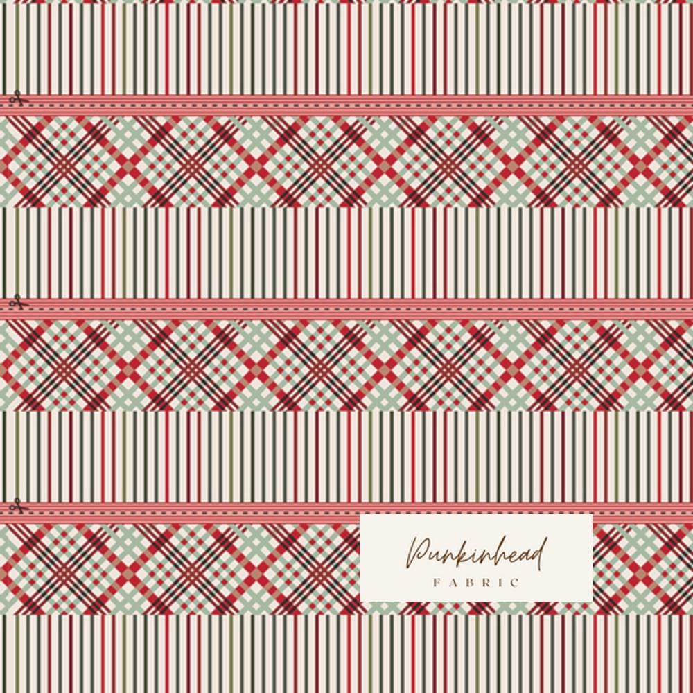Spruce Bound Binding from Spruce by Sharon Holland for Art Gallery Fabrics, Stripe Christmas Holiday Cotton Quilting Fabric by the Yard
