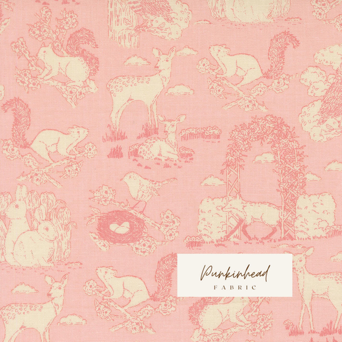 My Secret Garden Garden Toile Petal Pink by Stacy Iest Hsu for Moda Cotton Quilting Fabric by the Yard