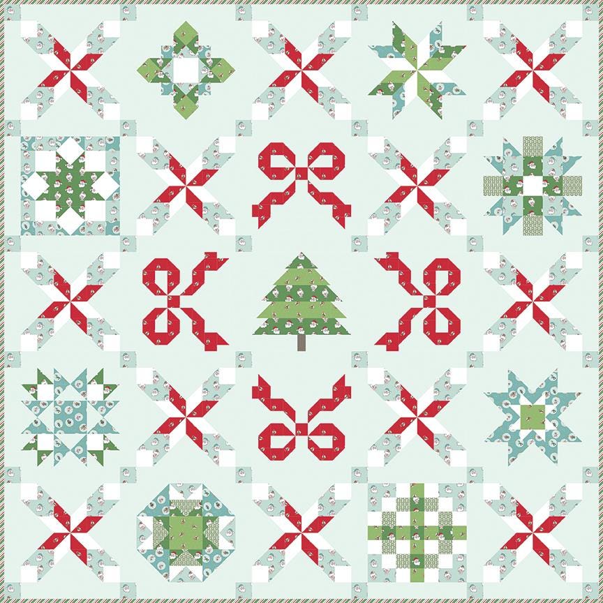 Melissa Mortenson Seasonal Sparkler Quilt Pattern - PAPER Pattern Christmas Tree Wreath Holiday Gift Quilt Pattern
