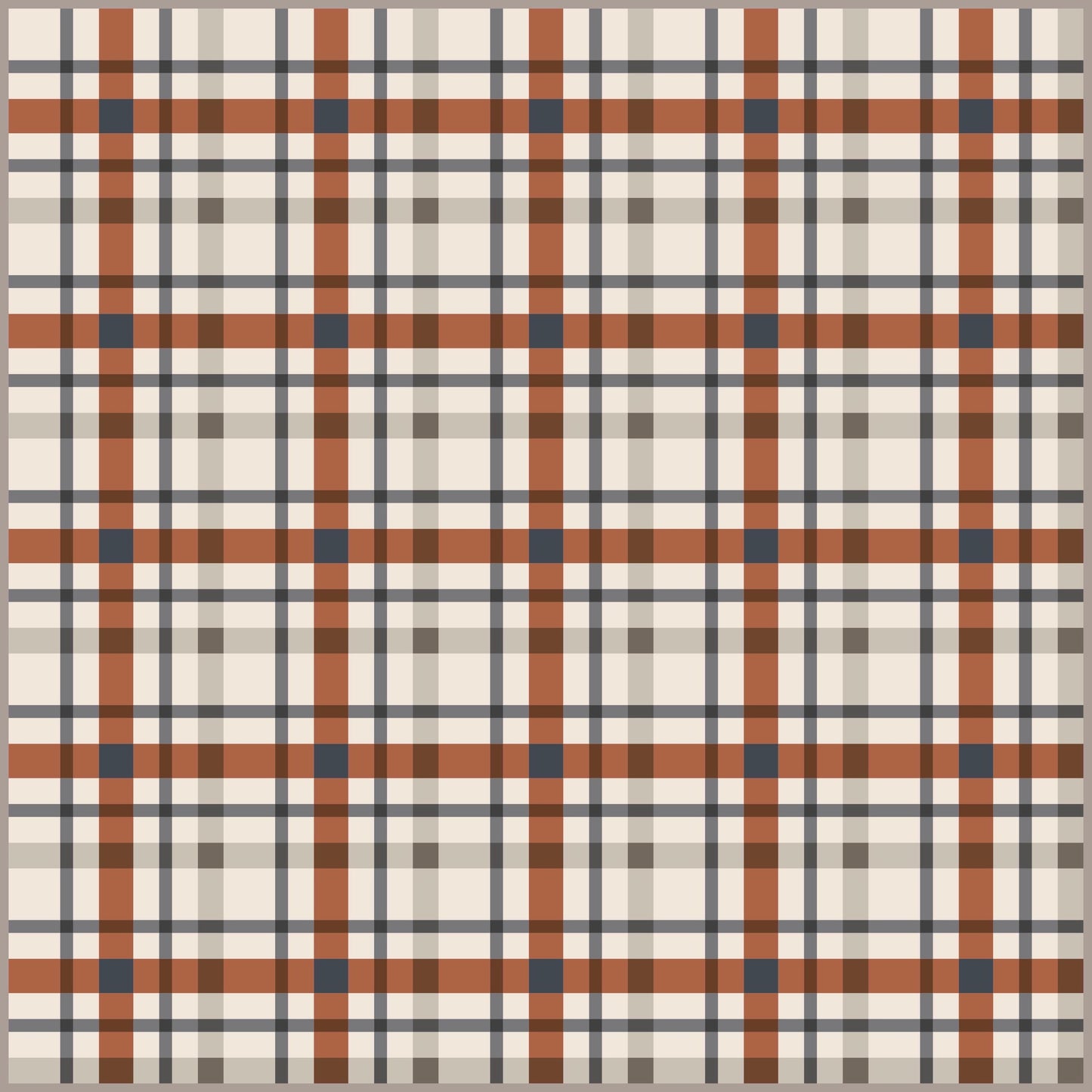 Petite Plaid Fall Halloween Rust Orange Gray Cream Fall Quilt Kit by Lo & Behold Stitchery Paper Pattern Modern Quilt Pattern