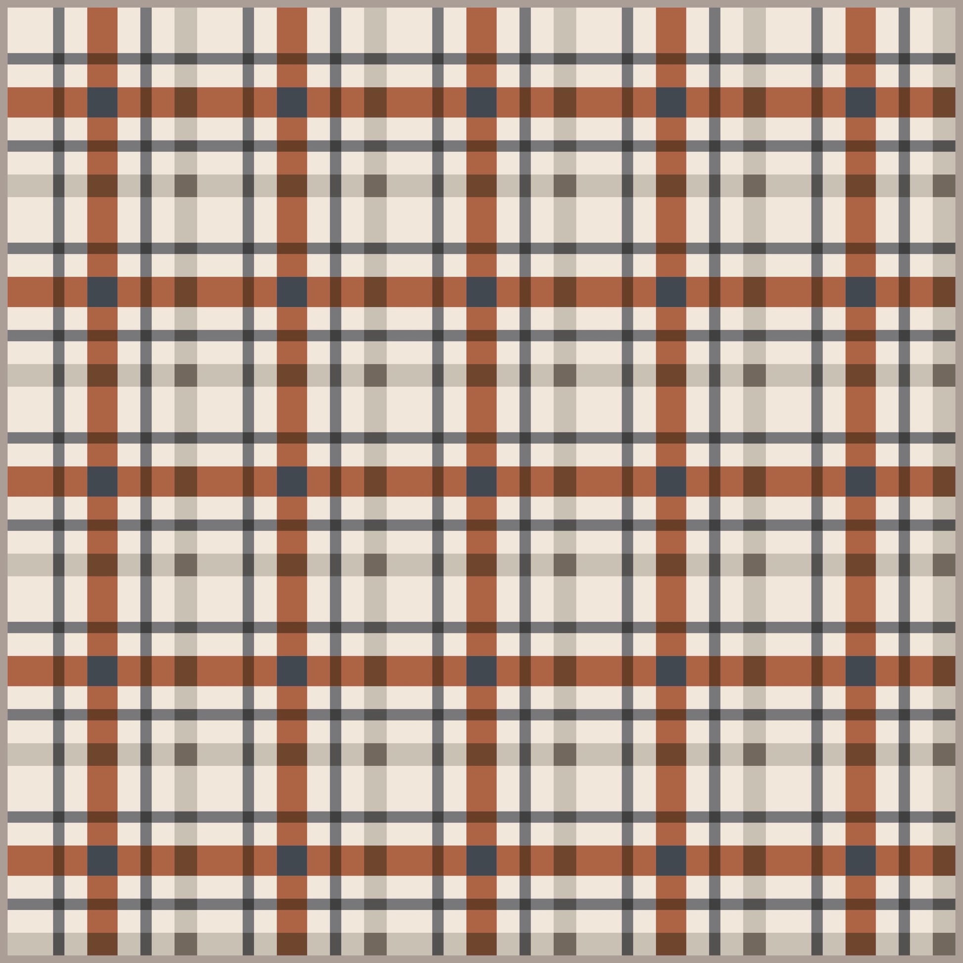 Petite Plaid Fall Halloween Rust Orange Gray Cream Fall Quilt Kit by Lo & Behold Stitchery Paper Pattern Modern Quilt Pattern