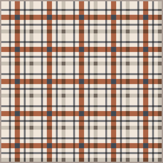Petite Plaid Fall Halloween Rust Orange Gray Cream Fall Quilt Kit by Lo & Behold Stitchery Paper Pattern Modern Quilt Pattern
